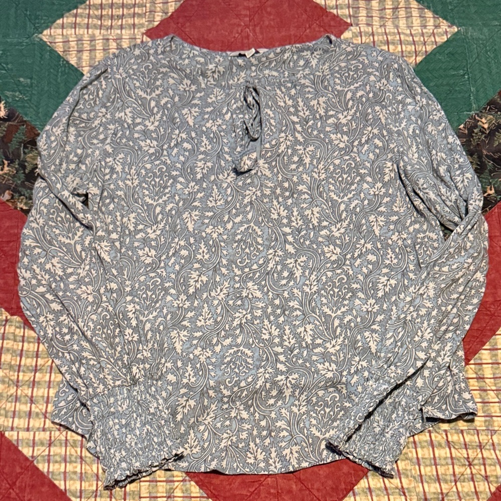 Lucky Brand Blue and White Paisley Blouse